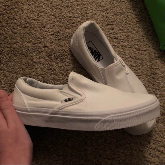 Vans Shoes - White Slip on Vans